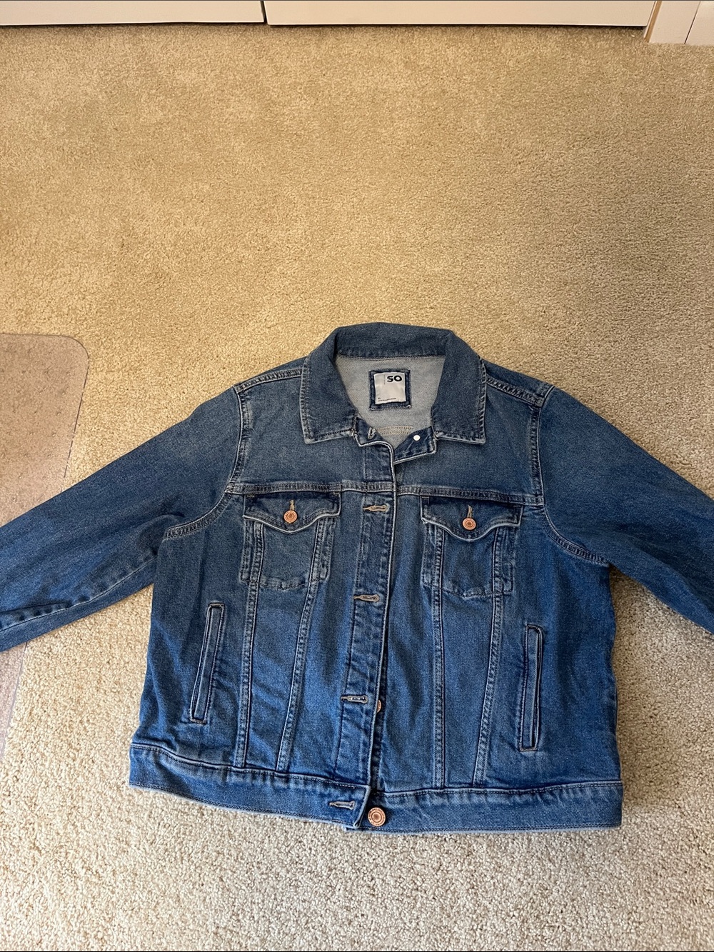 SO Blue Denim Jacket with Button Front